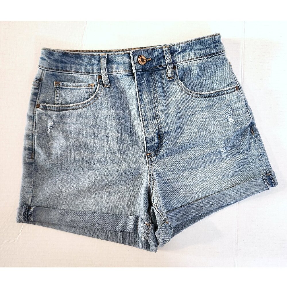 High Waist Medium Wash Demin Jean Shorts